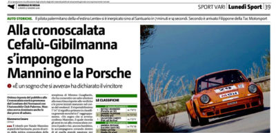 Alla cronoscalata Cefalù-Gibilmanna s’impone Mannino e la Porsche