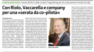 Con Riolo, Vaccarella e company per una «serata fa co-piloti»