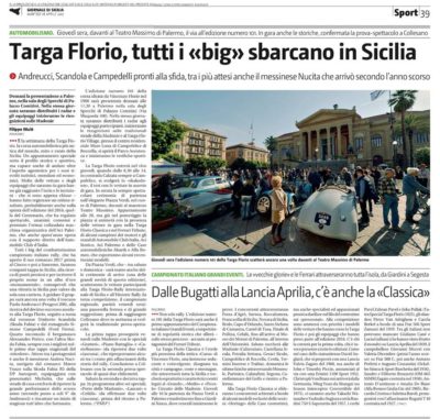 GDS: “Targa Florio, tutti «big» sbarcano in Sicilia”